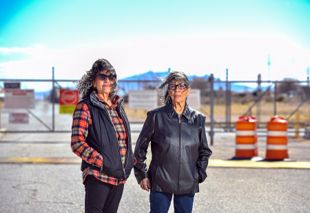 First We Bombed New Mexico, part of a flurry of new documentaries on nuclear weapons, draws attention to the downwinders of New Mexico, who were victims of the U.S. nuclear weapons program and were ignored in the Oppenheimer movie. Tina Cordova (L) and Louisa Lopez are organizers of the downwinders movement. (Photo by Valerie Macon/AFP via Getty Images)