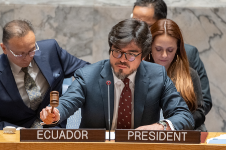 José Javier De La Gasca of Ecuador, who presided over a UN Security Council meeting in December, is chairman of the UN 1540 Committee. (UN Photo by Eskinder Debebe)