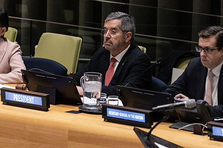 Juan Ramon de la Fuente of Mexico attends the Second Meeting of States Parties to the Treaty on Prohibition of Nuclear Weapons  at UN Headquarters in 2023. Mexico has consistently been at the forefront of disarmament diplomacy.  (Photo by Lev Radin/Pacific Press/LightRocket via Getty Images)